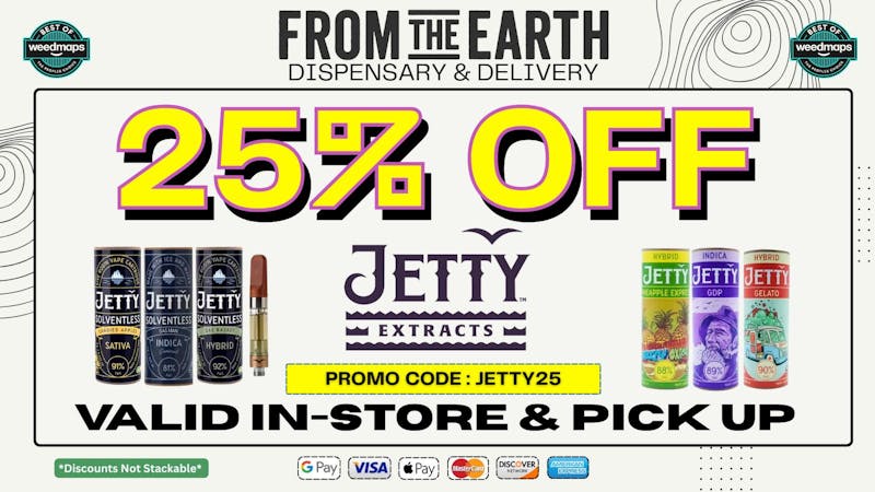 From The Earth 25% OFF ALL JETTY PRODUCTS