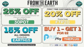 From The Earth 25% Off Orders & 20% Off FTP (THURSDAY DEALS)