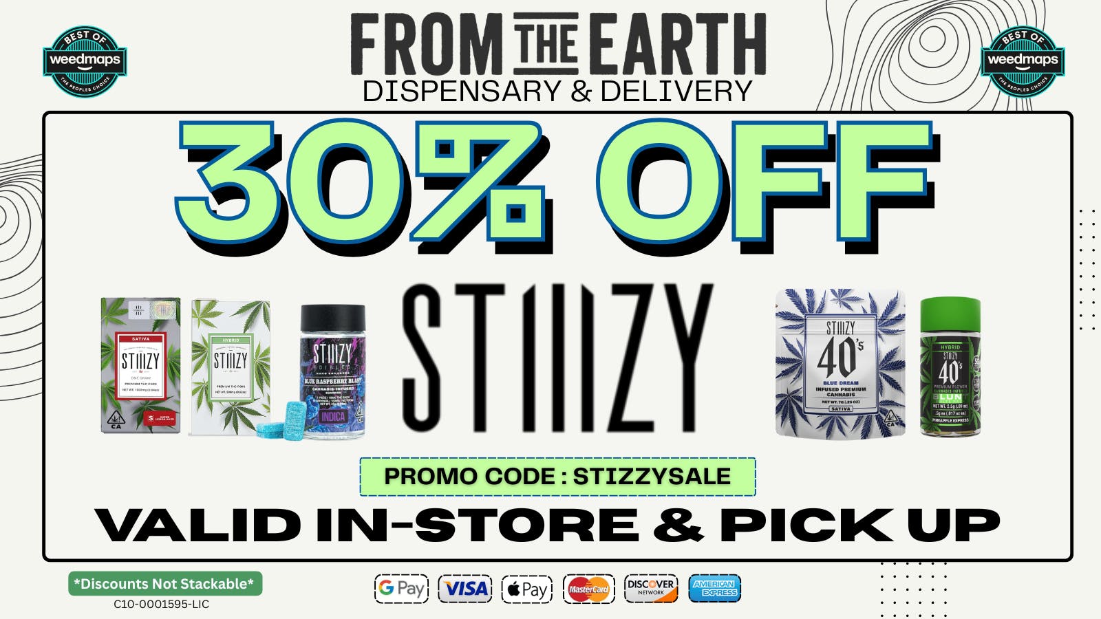From The Earth 30% OFF ALL STIIIZY PRODUCTS