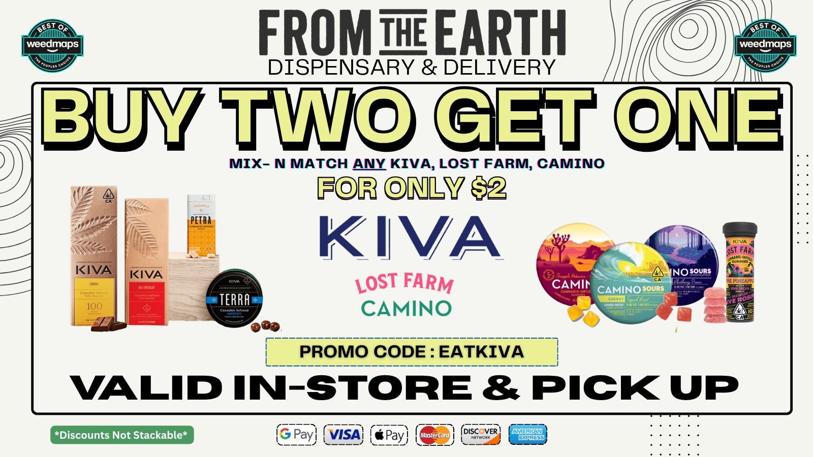 From The Earth BUY 2, GET 1 ON ALL KIVA PRODUCTS