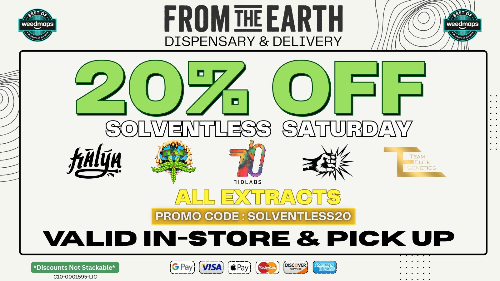 From The Earth 20% OFF ALL EXTRACTS