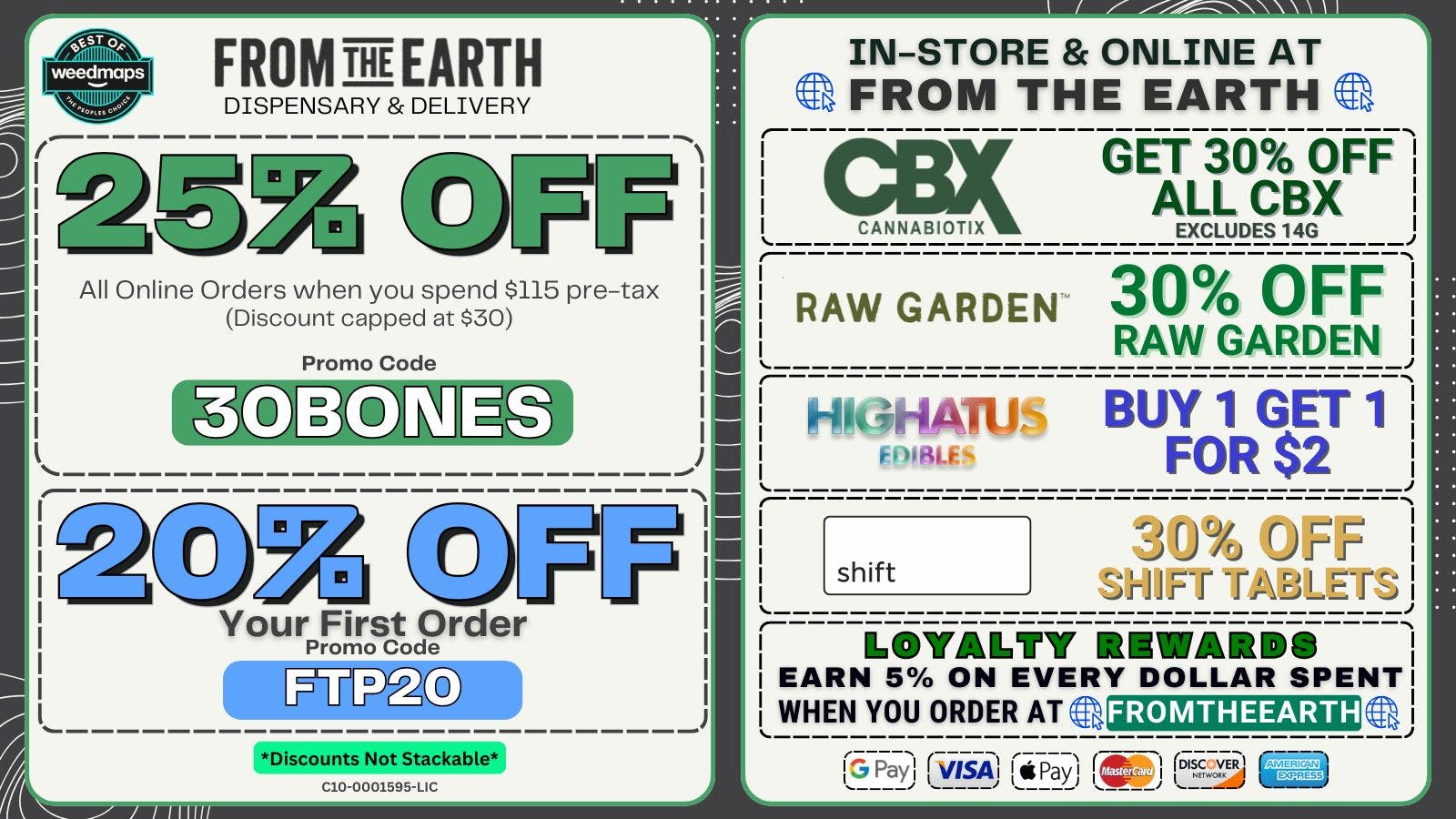 From The Earth - Delivery and Dispensary - Garden Grove 25% Off Orders & 20% Off FTP (MONDAY DEALS)