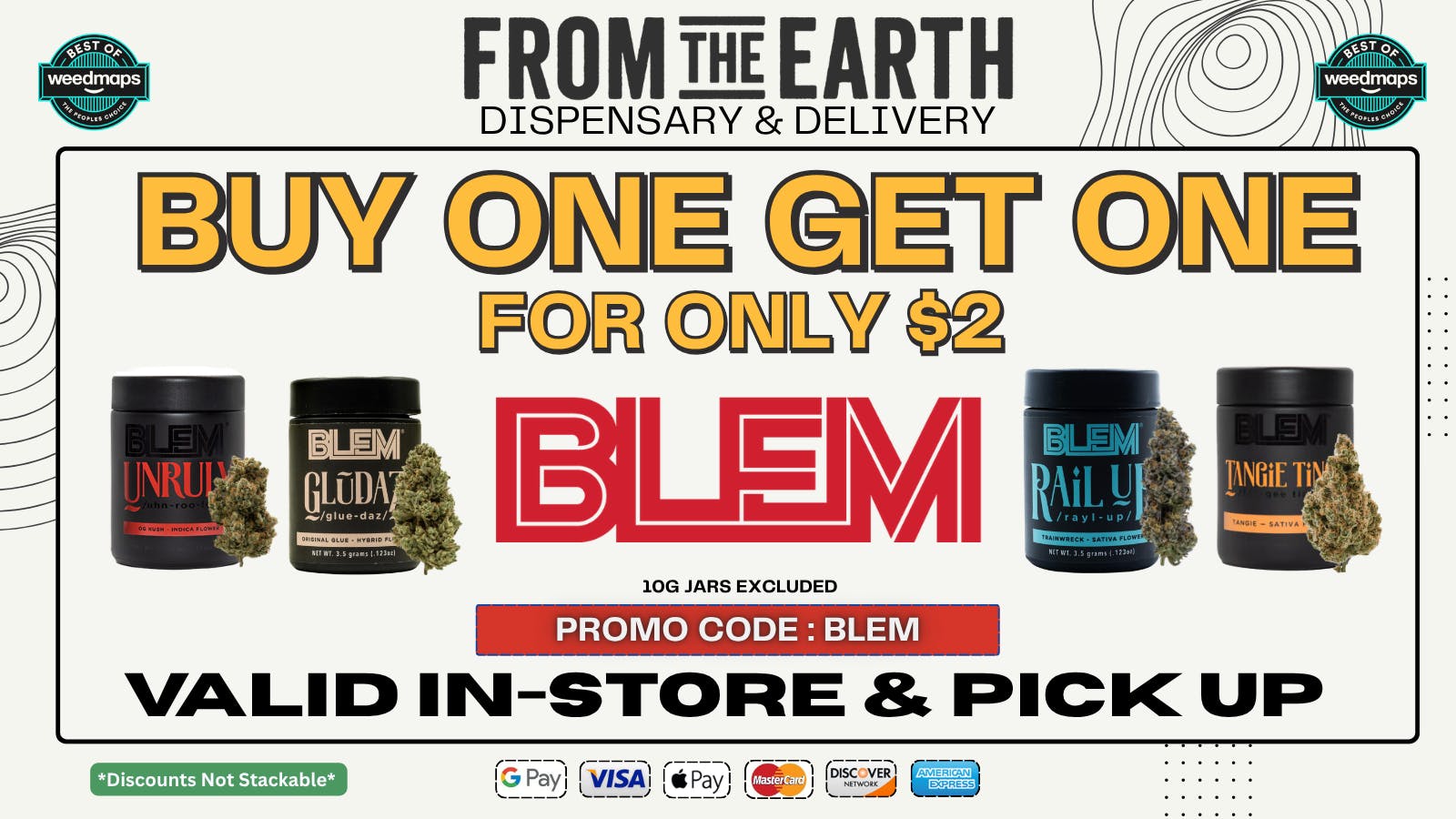 From The Earth BUY 1, GET 1 ON BLEM PRODUCTS