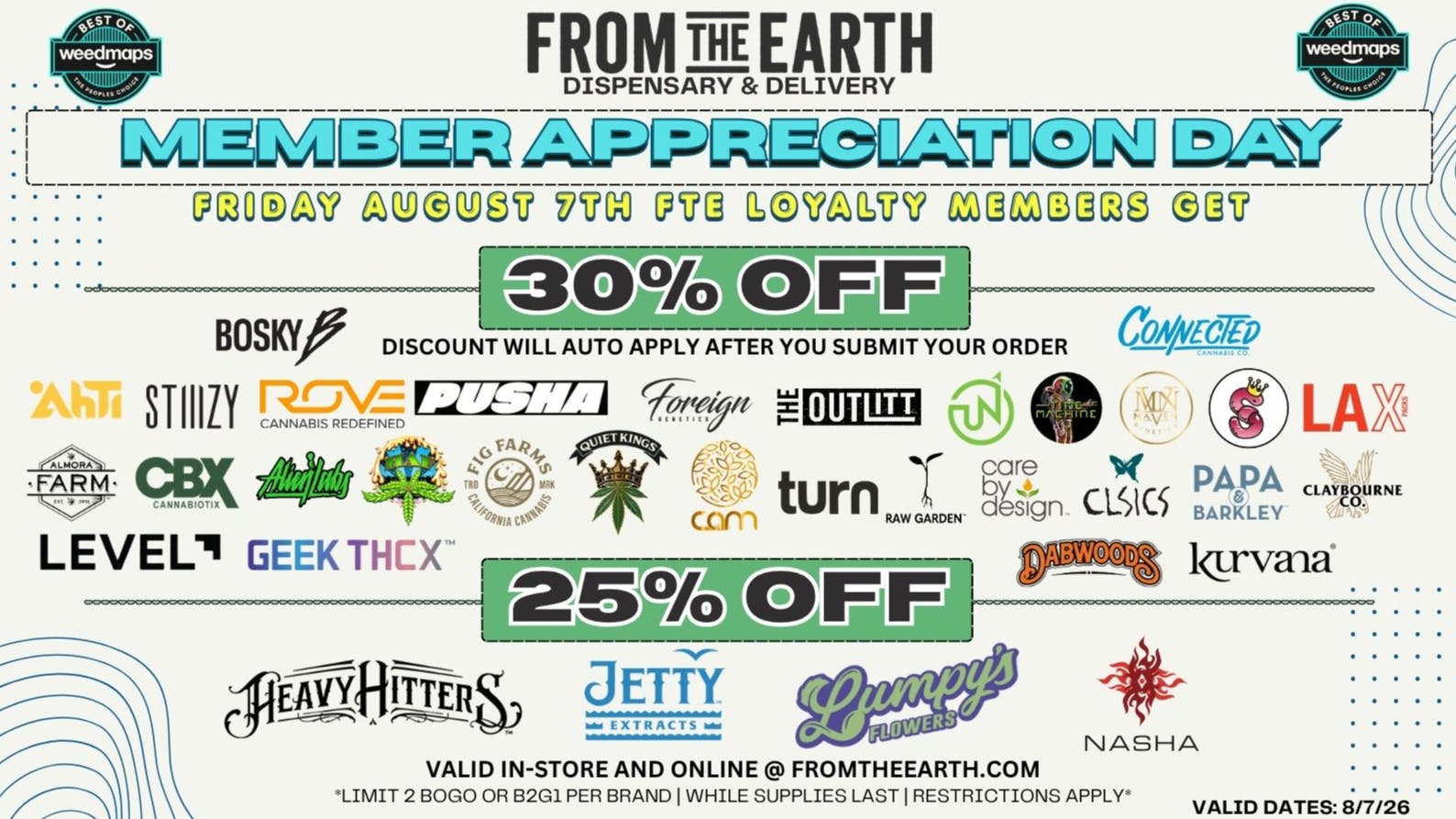 From the Earth - Simi Valley + Moorpark - Delivery 25-30% OFF 40+ BRANDS —M.A.D