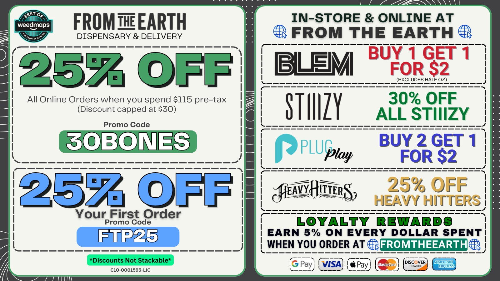 From the Earth – Huntington Beach – Delivery and Dispensary 25% Off Orders & 25% Off FTP (THURSDAY DEALS)