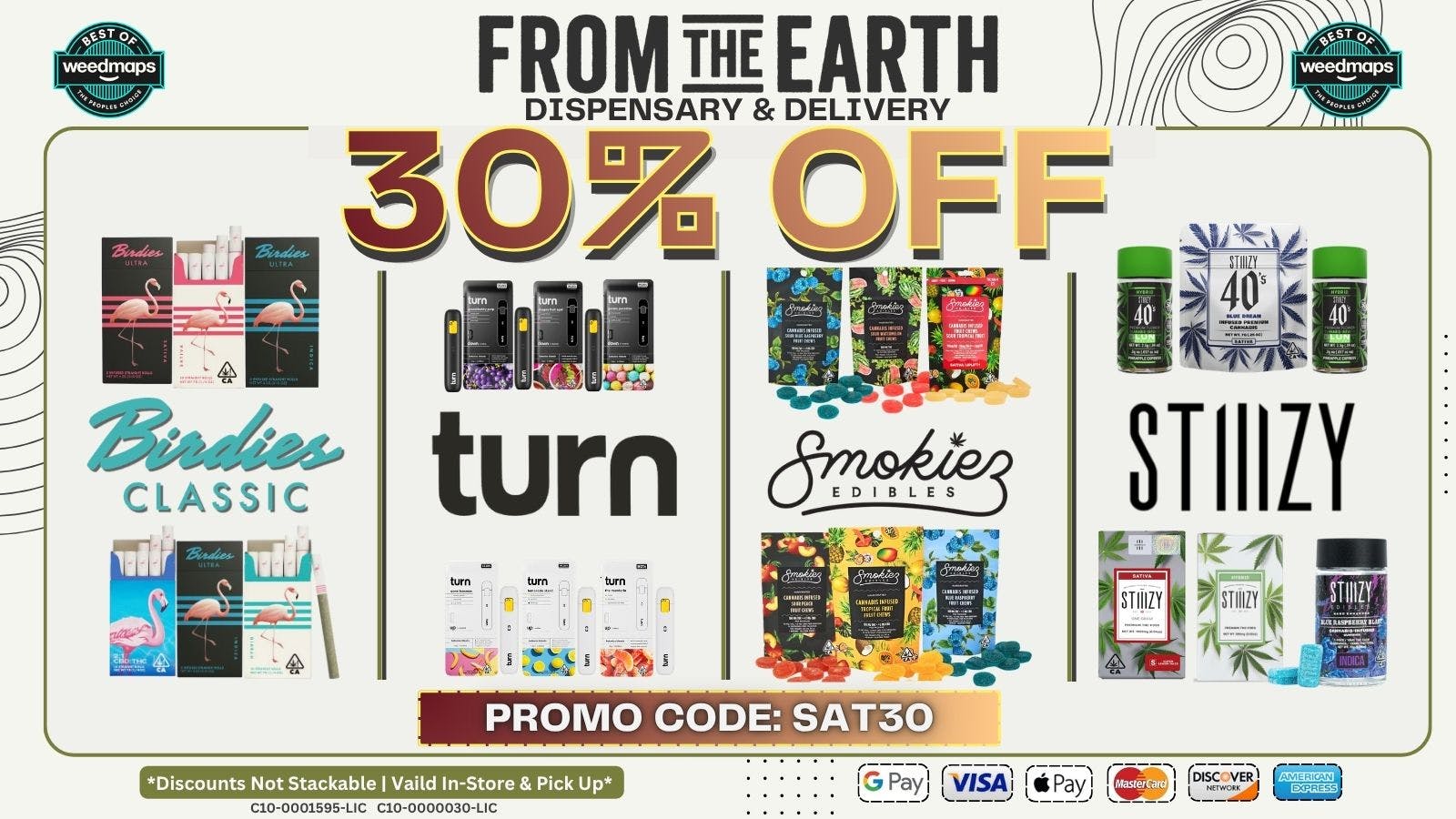 From the Earth - Rancho Santa Margarita – Delivery and Dispensary 30% OFF FOUR SELECT BRANDS (SATURDAYS)