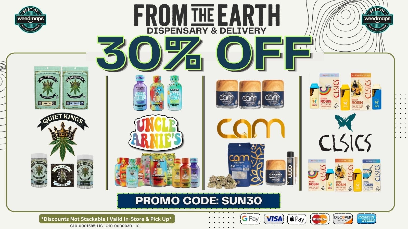 From the Earth - Rancho Santa Margarita – Delivery and Dispensary 30% OFF FOUR SELECT BRANDS (SUNDAYS)