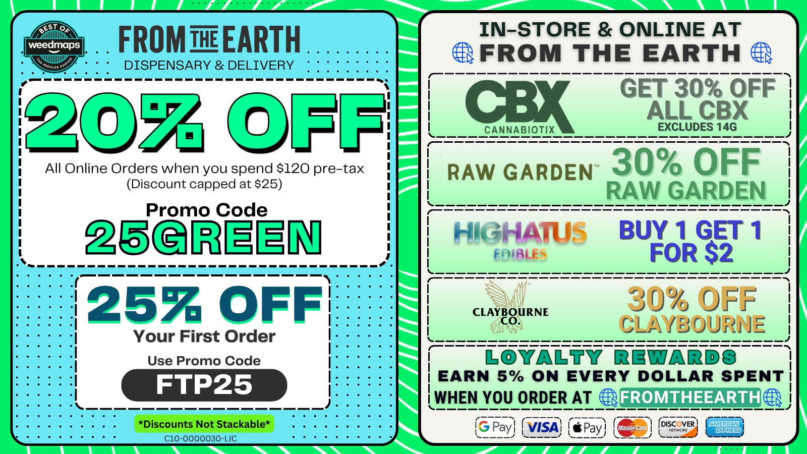From the Earth – Oxnard – Delivery and Dispensary 20% Off Orders & 25% Off FTP (MONDAY DEALS)