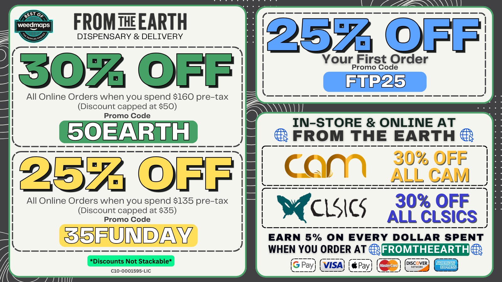 From the Earth – Costa Mesa – Delivery and Dispensary 30% Off Orders & 25% Off FTP (SUNDAY DEALS)