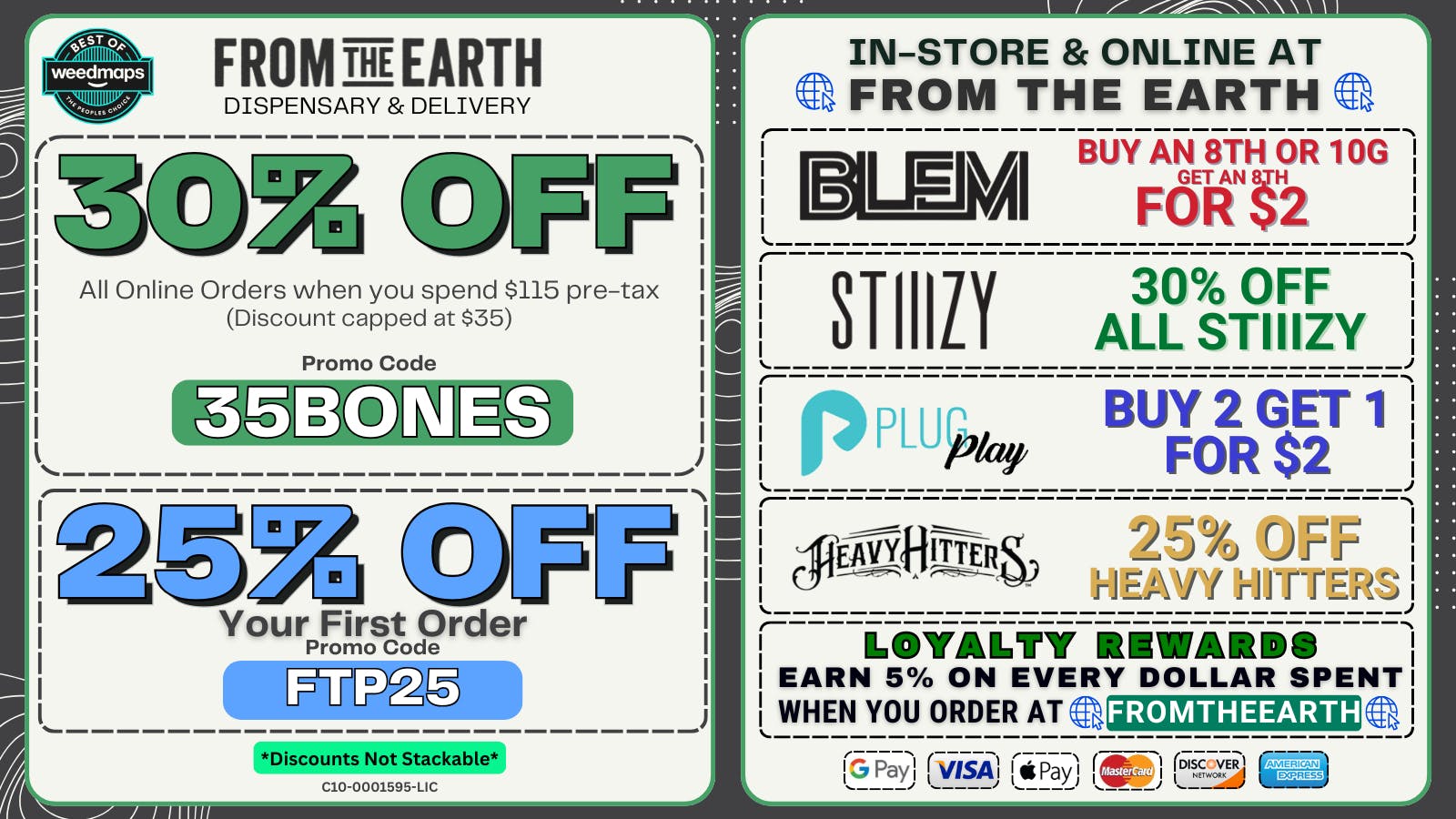 From the Earth – Costa Mesa – Delivery and Dispensary 30% Off Orders & 25% Off FTP (THURSDAY DEALS)