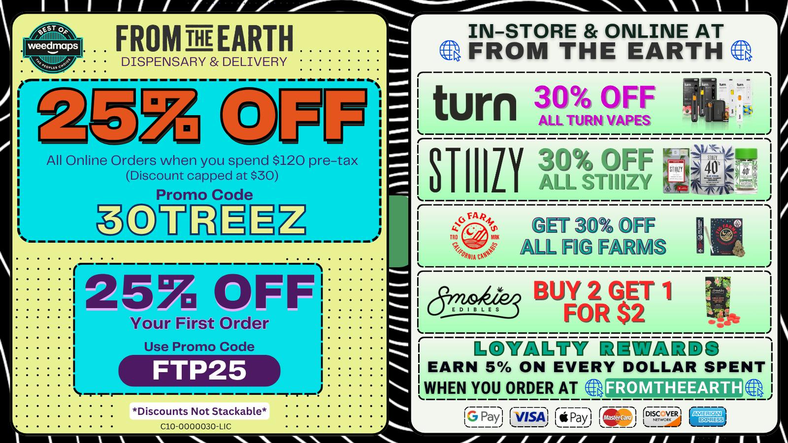 From the Earth – Oxnard – Delivery and Dispensary 25% Off Orders & 25% Off FTP (SATURDAY DEALS)