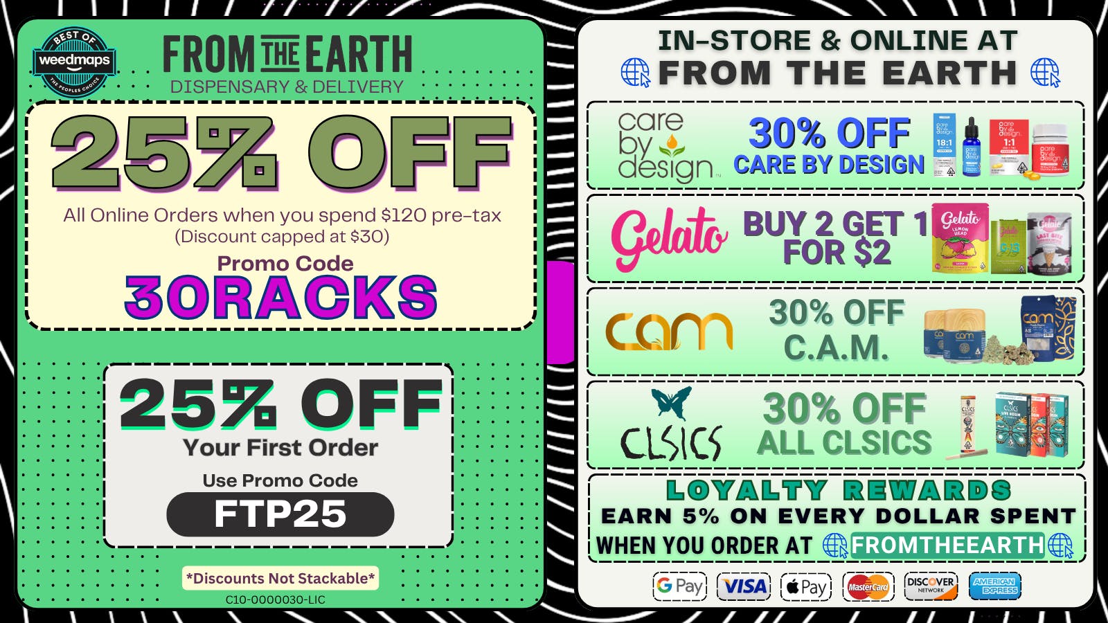 From the Earth – Oxnard – Delivery and Dispensary 25% Off Orders & 25% Off FTP (SUNDAY DEALS)