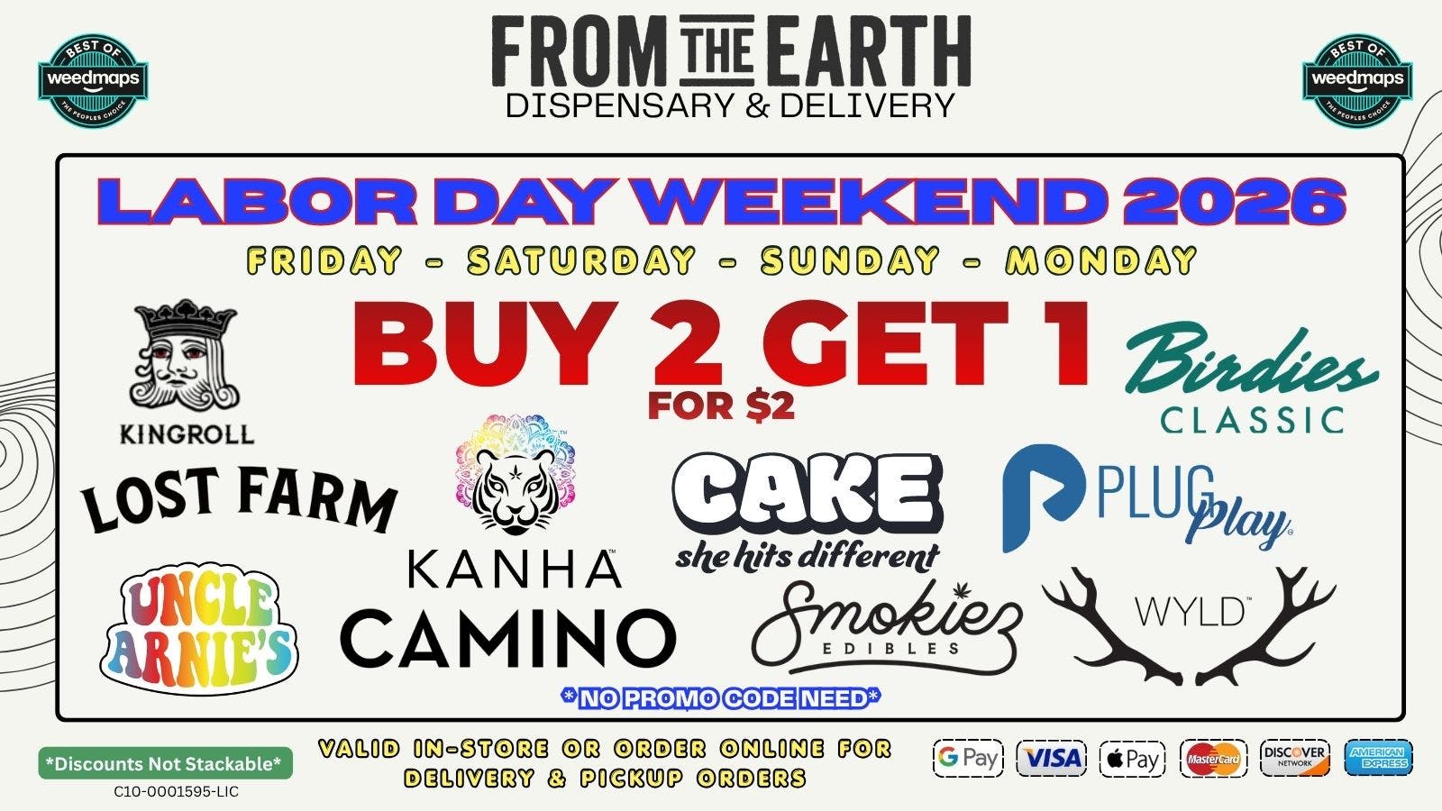 From the Earth - Orange County Santa Ana – Delivery & Dispensary B2G1 ON SELECT BRANDS - LABOR DAY WEEKEND