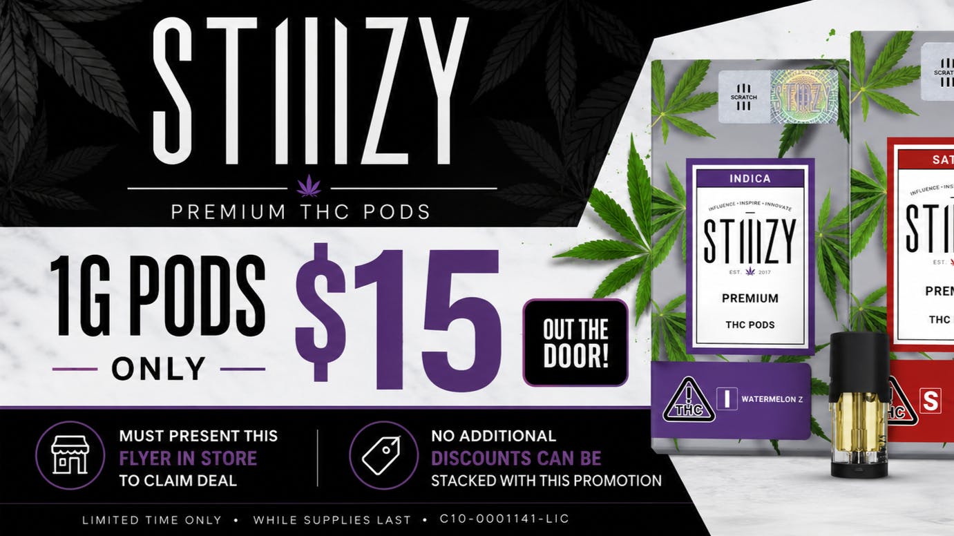 Club 78 Platinum Club Weed Dispensary 1G STIIIZY POD FOR $15!
