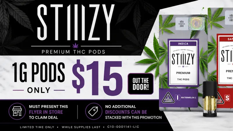 Club 78 Platinum Club Weed Dispensary 1G STIIIZY POD FOR $15!