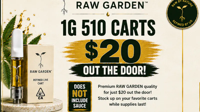 Club 78 Platinum Club Weed Dispensary RAW GARDEN 510 CART FOR $20!
