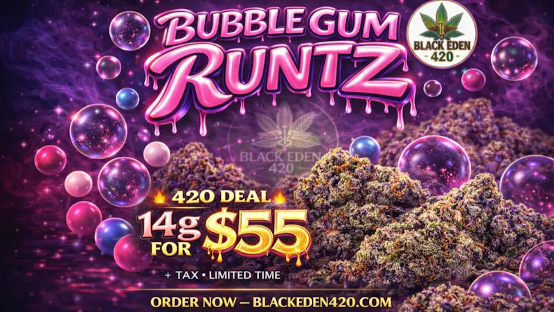 BLACK EDEN 420 420 DEAL Bubble Gum Runtz Half Zip — $55