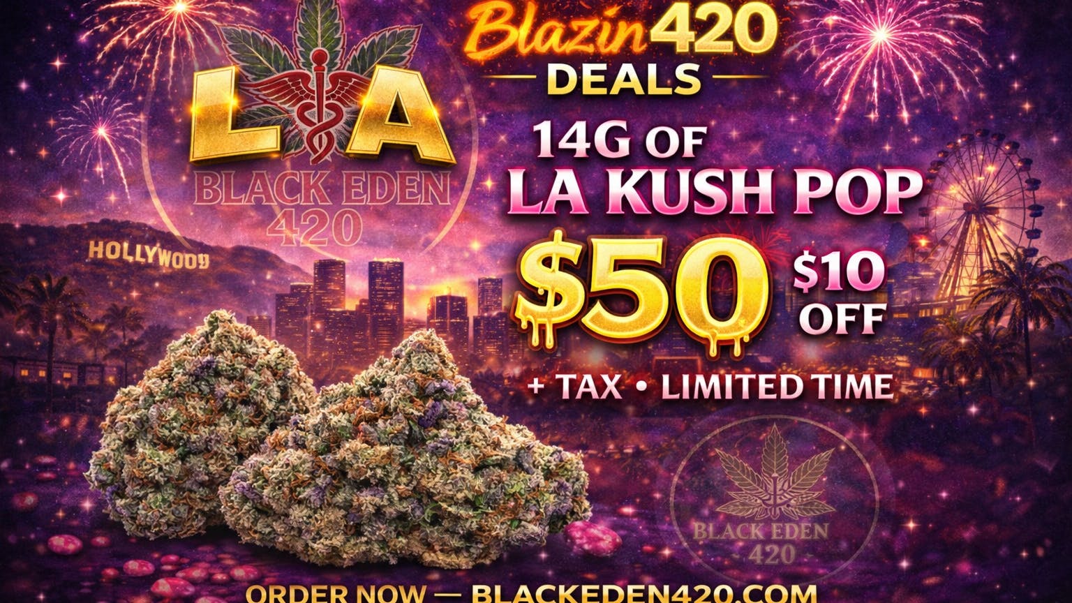BLACK EDEN 420 LA Kush Pop Half Zip — $50