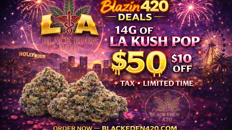 BLACK EDEN 420 LA Kush Pop Half Zip — $50