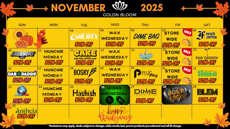 Goldn Bloom - Perris Nov & Dec Deals!