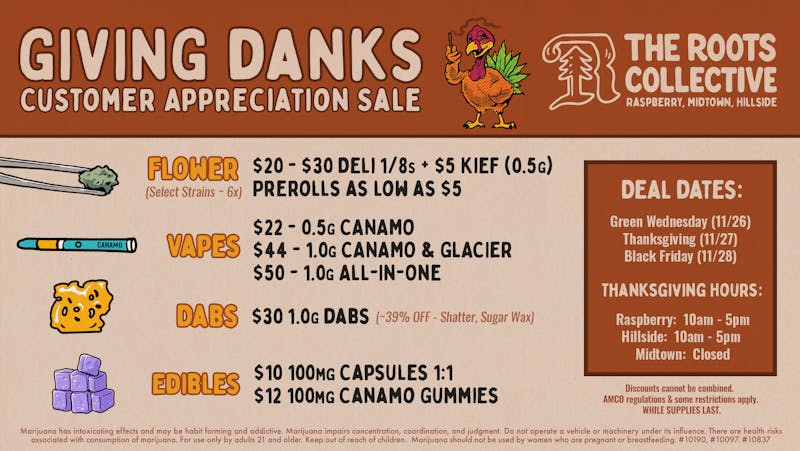 The Roots, Midtown Green Wednesday Deals!