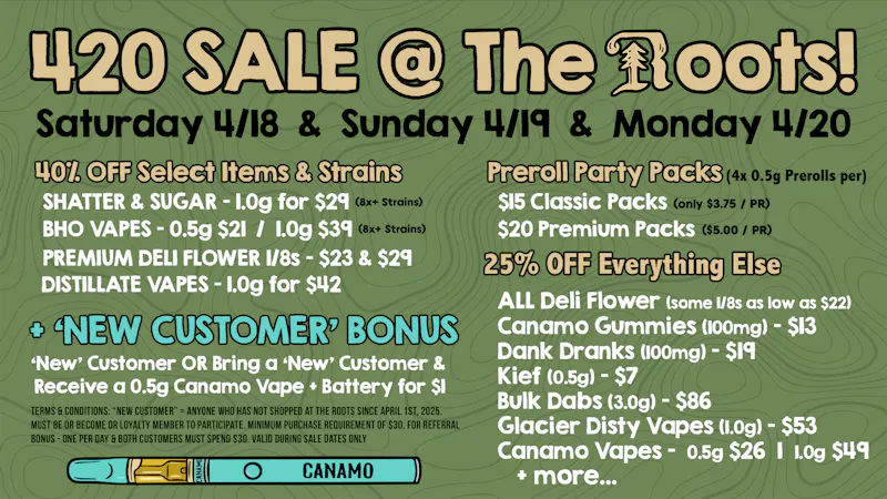 The Roots, Raspberry 420 Sale Kickoff