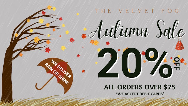 Velvet Fog Cannabis Co. 20% off $75+ with code AUTUMNRAIN