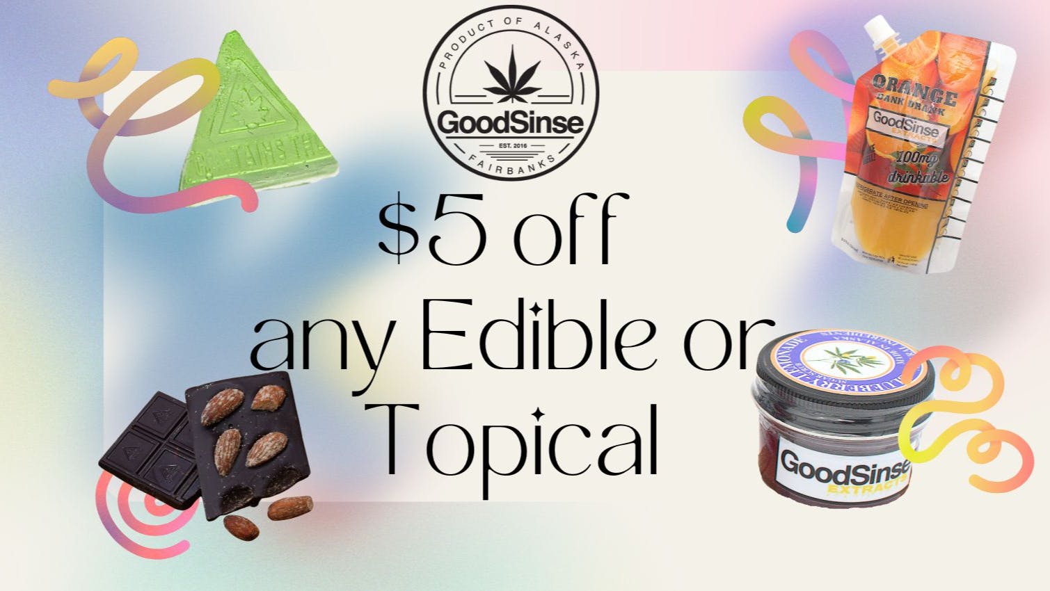 GoodSinse - East Get $5 Off One Edible or Topical!