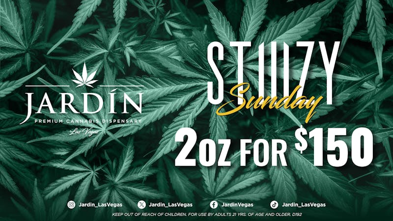 Jardín Premium Cannabis Delivery (No Delivery to Hotels & Casinos) - East LV Stiiizy Sunday $150 2oz