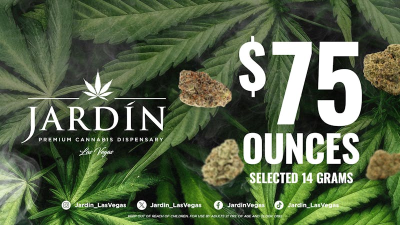 Jardín Premium Cannabis Delivery (No Delivery to Hotels & Casinos) - East LV $75 Selected Ounces Today Only