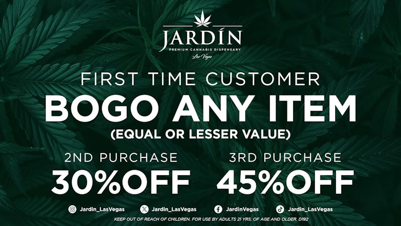 Jardín Premium Cannabis Delivery (No Delivery to Hotels & Casinos) - East LV First Time Customer Deals