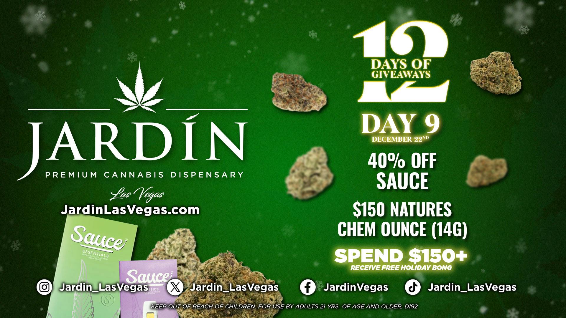 Jardín Premium Cannabis Delivery (No Delivery to Hotels & Casinos) - East LV 12 DAYS OF GIVEAWAYS - DAY 9