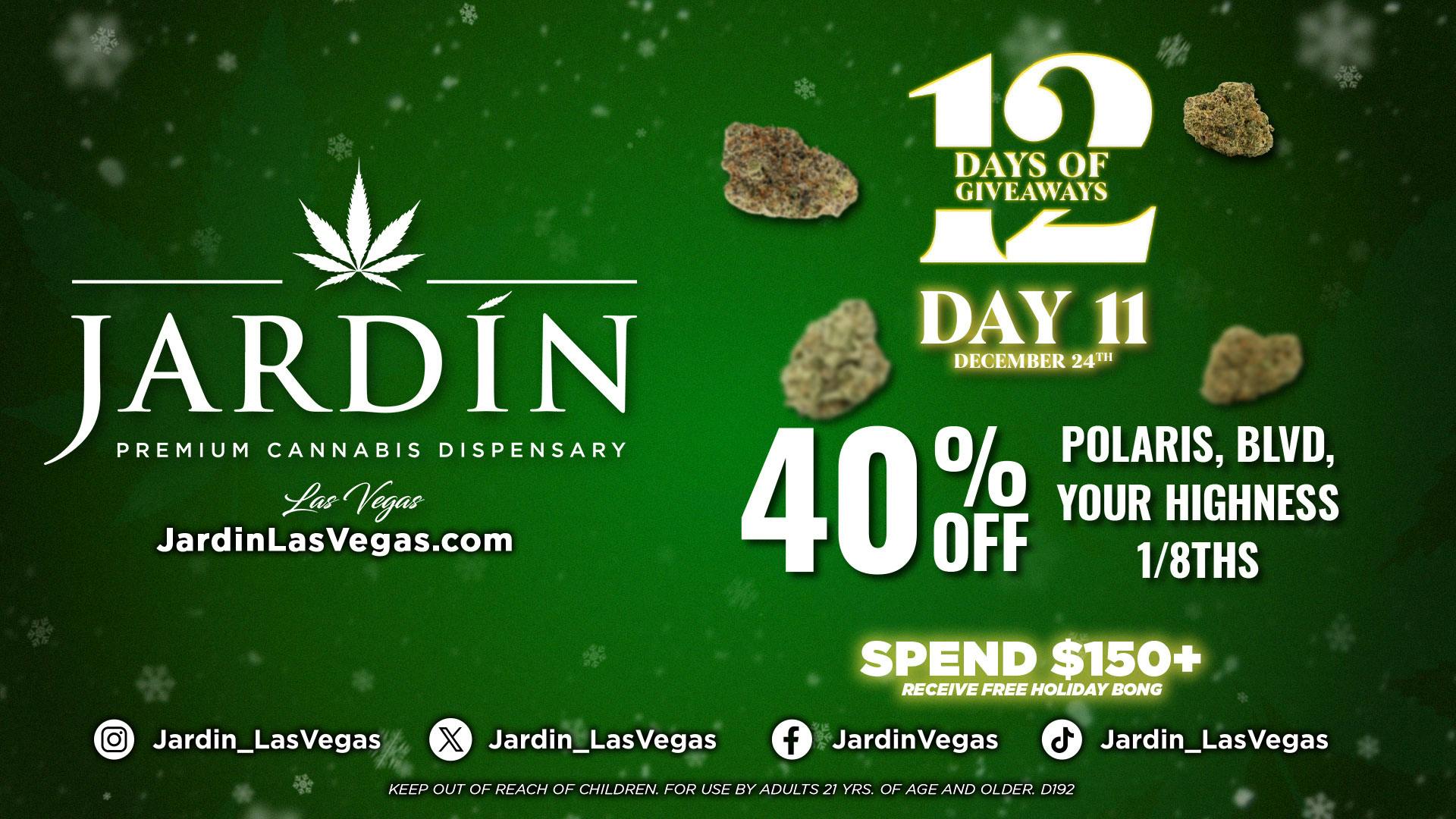 Jardín Premium Cannabis Delivery (No Delivery to Hotels & Casinos) - East LV 12 DAYS OF GIVEAWAYS - DAY 11