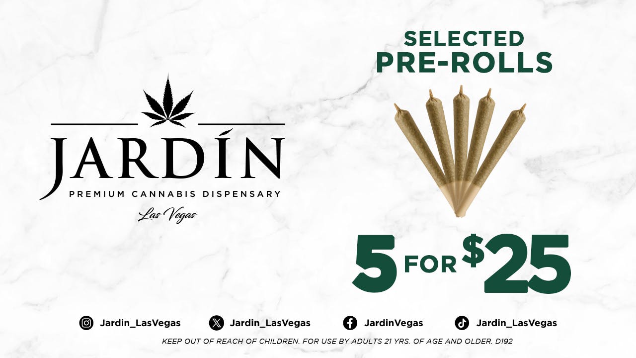 Jardin Premium Cannabis Delivery (No Delivery to Hotels & Casinos) - The Strip 5 for $25 Selected Prerolls