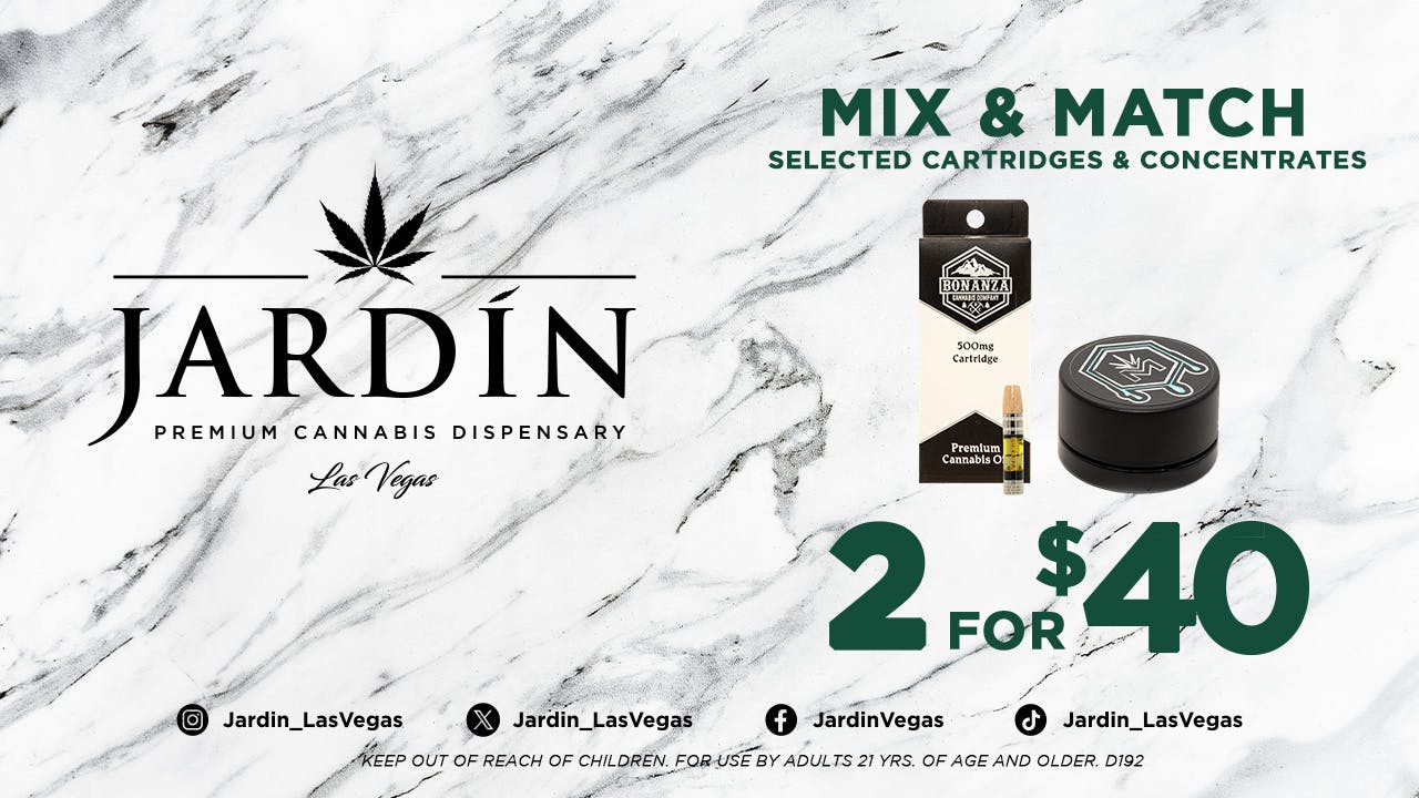 Jardín Premium Cannabis Delivery (No Delivery to Hotels & Casinos) - East LV 2 for $40 Mix & Match Selected Concentrates