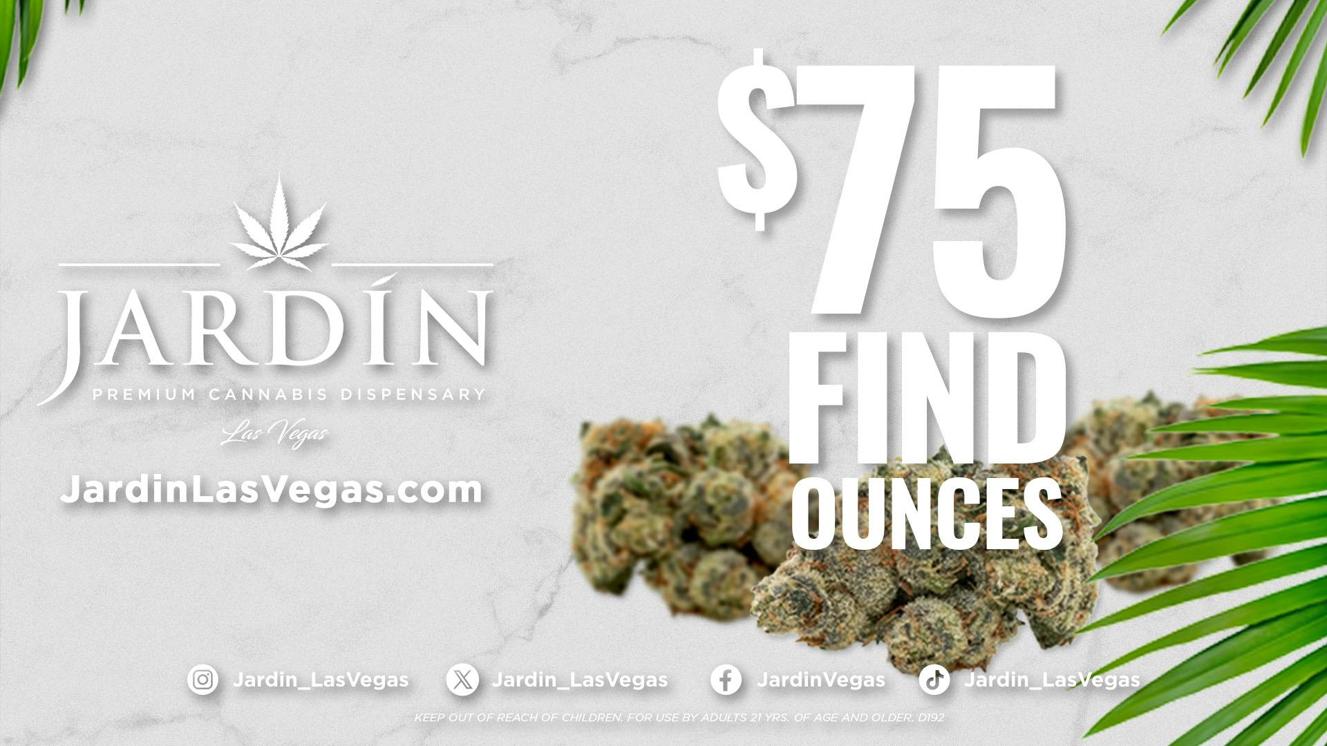 Jardín Premium Cannabis Delivery (No Delivery to Hotels & Casinos) - East LV $75 FIND OUNCES