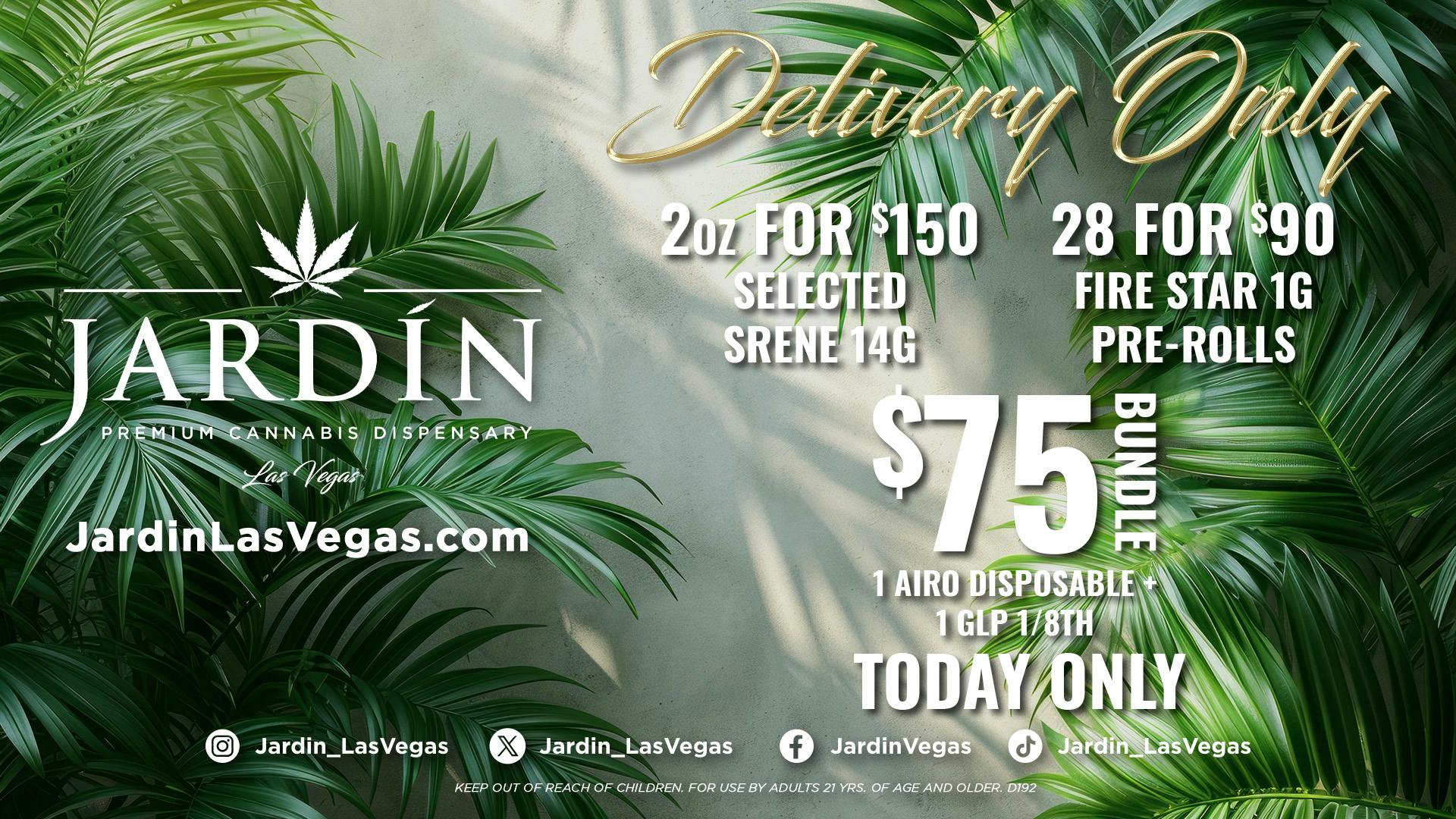 Jardín Premium Cannabis Dispensary Delivery Only Deals 12/19 - 12/21