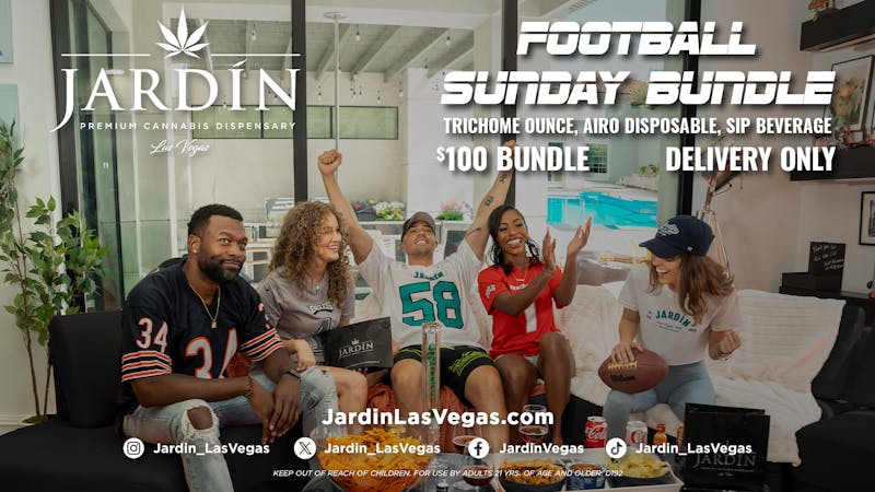 Jardin Premium Cannabis Delivery (No Delivery to Hotels & Casinos) - West LV $100 Bundle (Trichome Oz, Airo Disposable + SIP)