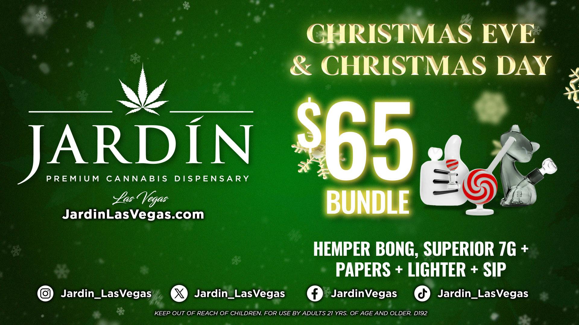 Jardin Premium Cannabis Delivery (No Delivery to Hotels & Casinos) - The Strip $65 Bundle (Hemper Bong + Superior 7g + SIP)