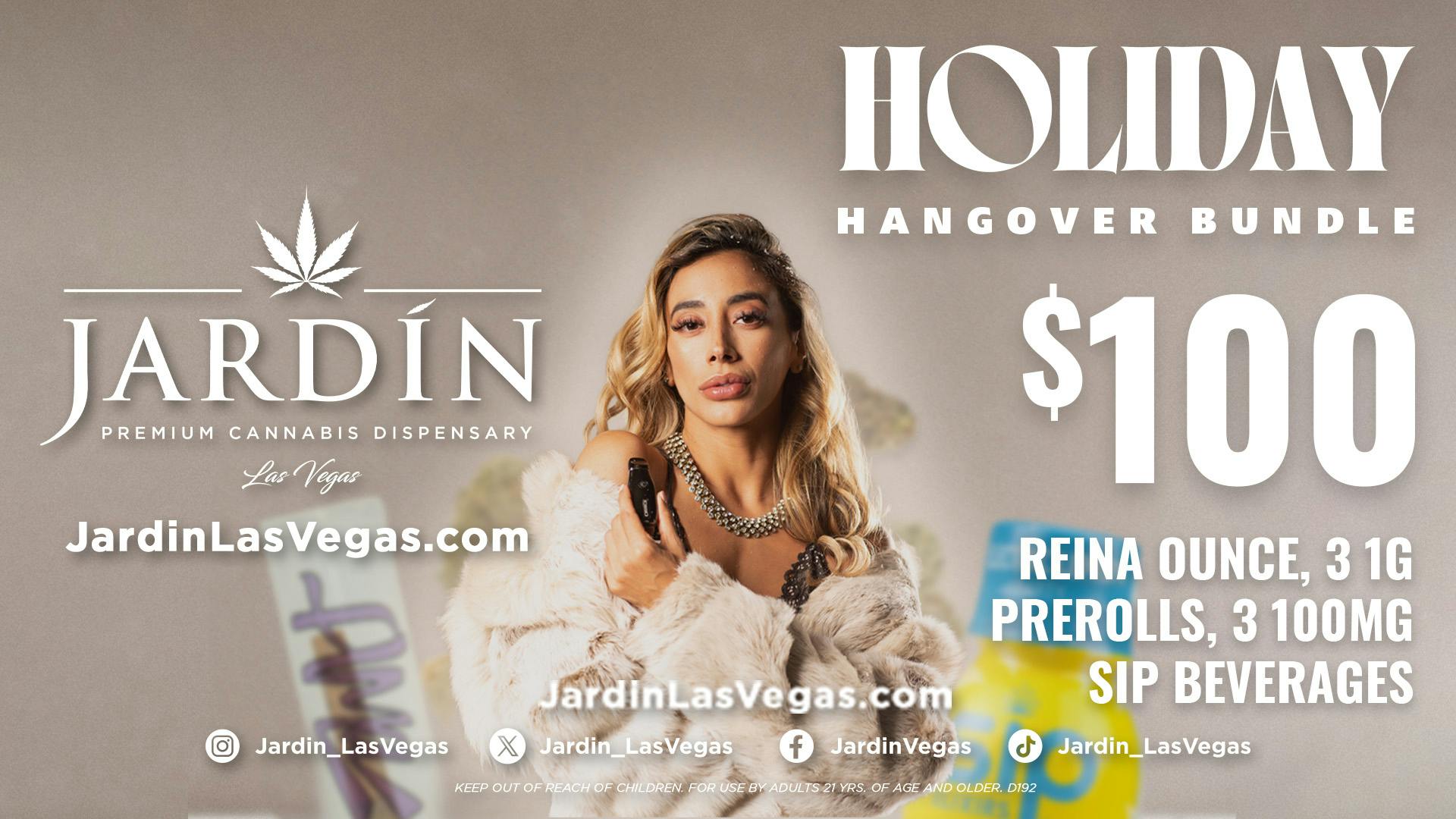 Jardin Premium Cannabis Delivery (No Delivery to Hotels & Casinos) - West LV $100 Holiday Hangover Bundle