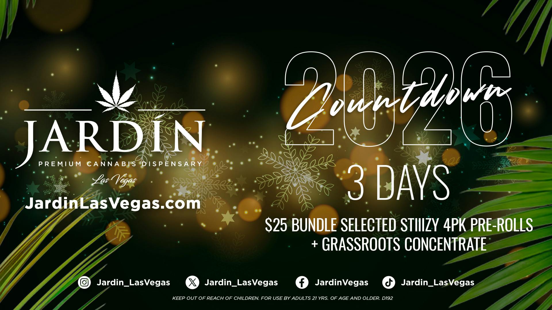 Jardín Premium Cannabis Dispensary $25 BUNDLE STIIIZY 4PK PREROLLS + GRASSROOTS 1G