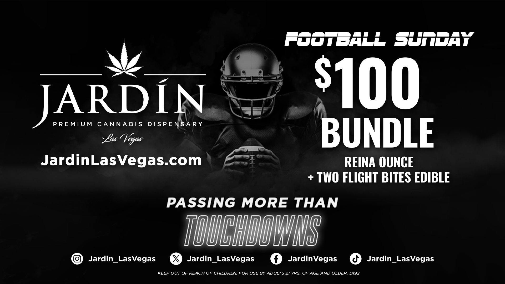 Jardin Premium Cannabis Delivery (No Delivery to Hotels & Casinos) - West LV FOOTBALL SUNDAY $100 BUNDLE