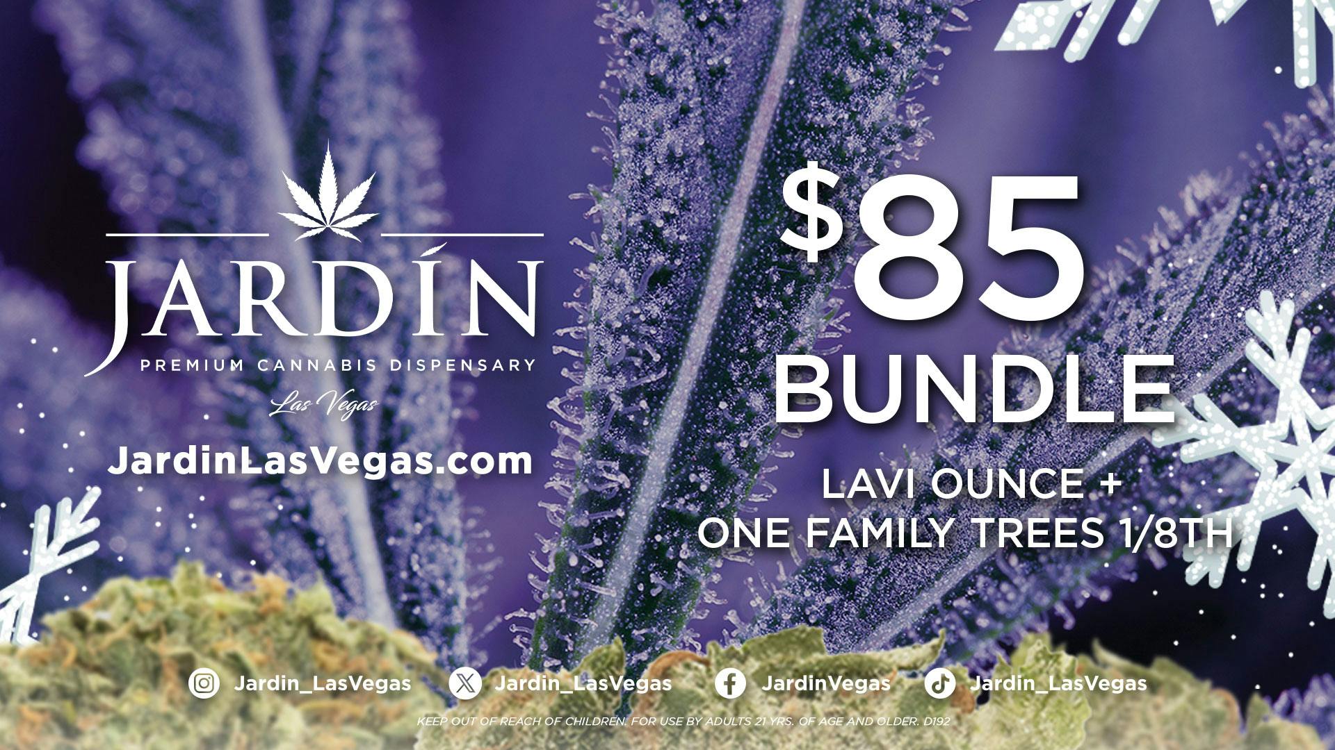 Jardin Premium Cannabis Delivery (No Delivery to Hotels & Casinos) - West LV $85 Lavi + One Family Tree Bundle