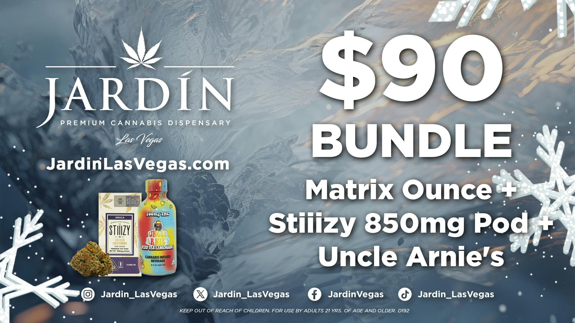 Jardín Premium Cannabis Dispensary $90 Bundle: Matrix Ounce + Stiiizy 850mg Pod +