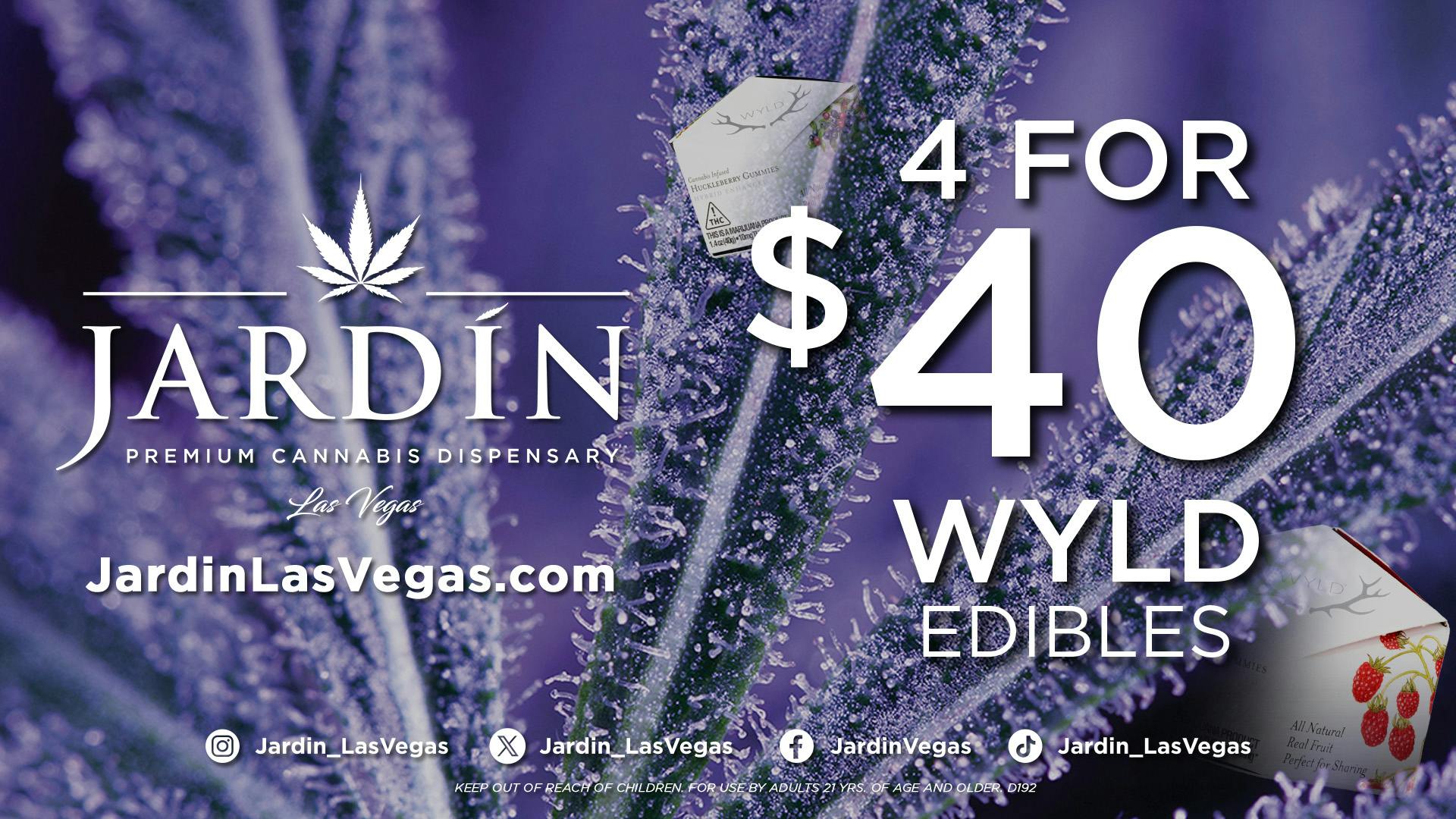 Jardín Premium Cannabis Delivery (No Delivery to Hotels & Casinos) - East LV 4 for $40 Wyld Edibles