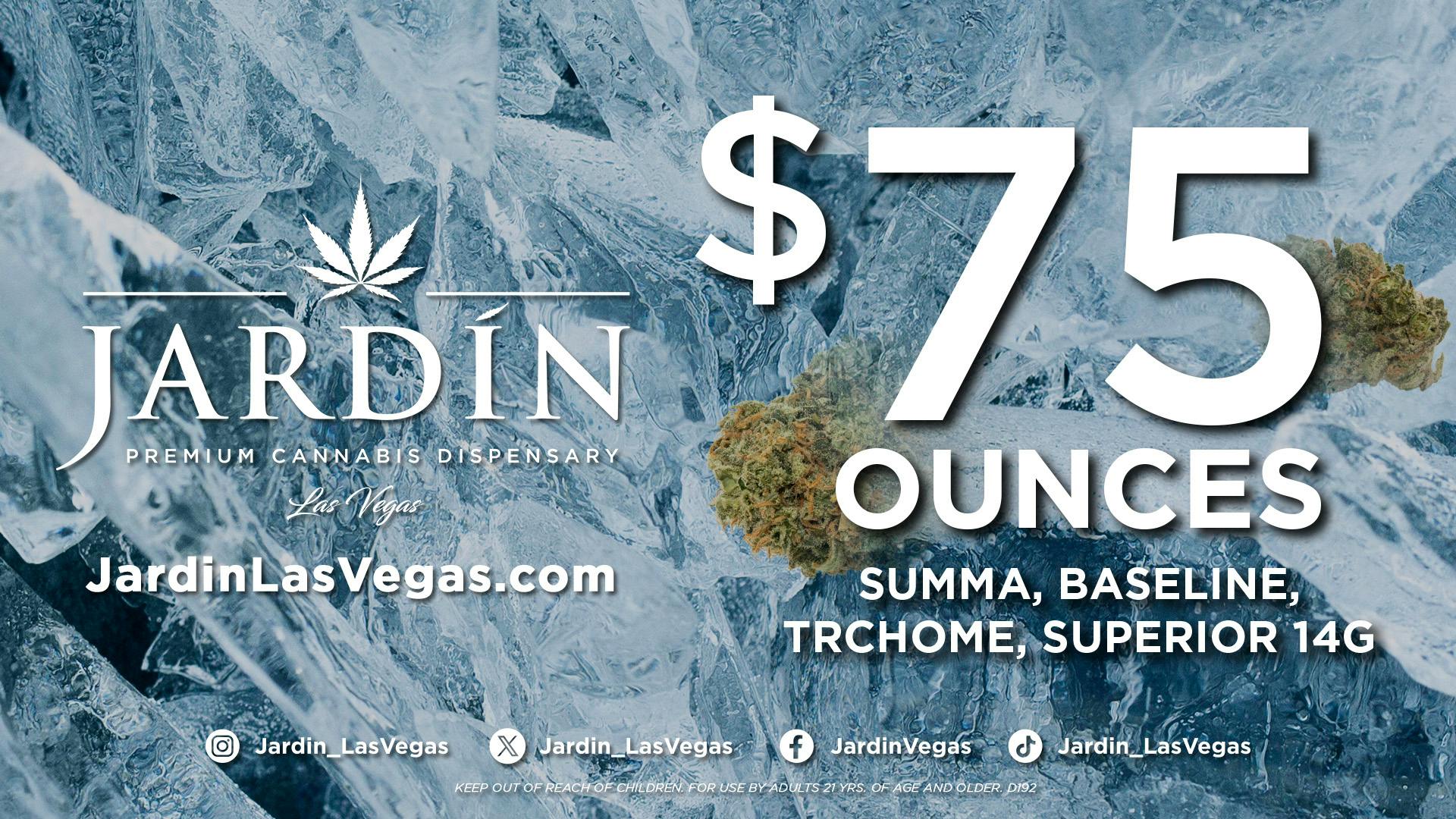 Jardín Premium Cannabis Delivery (No Delivery to Hotels & Casinos) - East LV $75 Selected Ounces