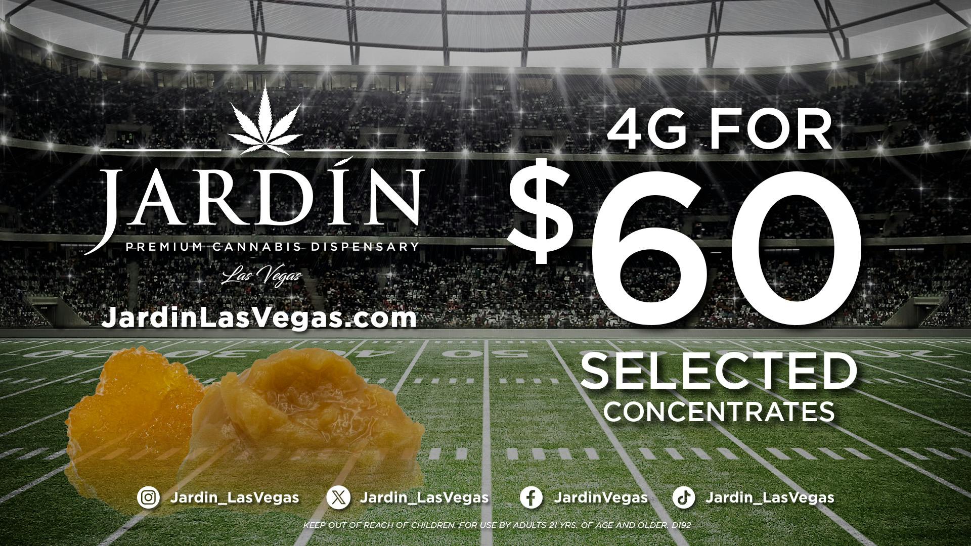 Jardín Premium Cannabis Delivery (No Delivery to Hotels & Casinos) - East LV 4G for $60 Selected Concentrates