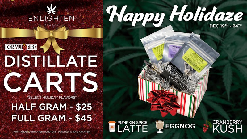 Enlighten - Spenard Holiday flavor carts starting at $25