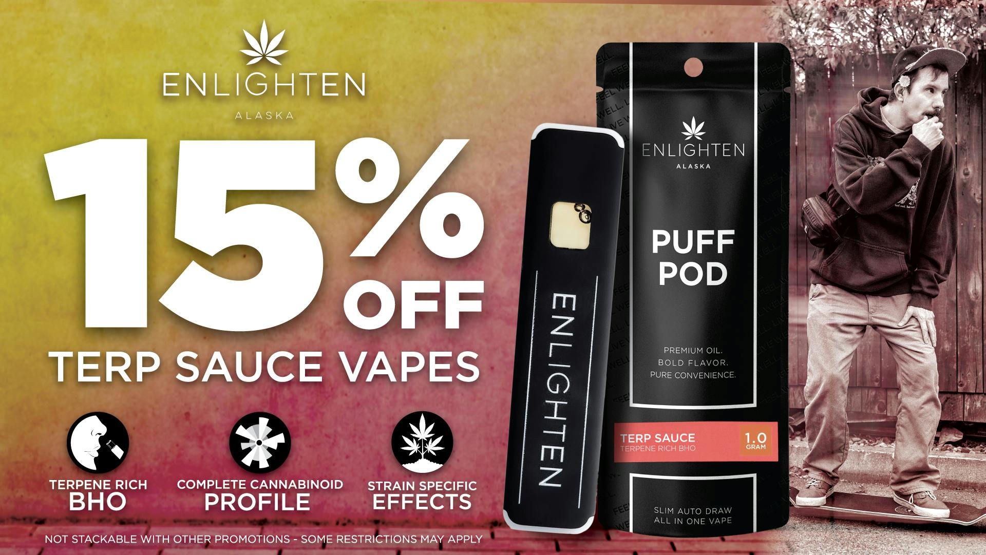 Enlighten - Spenard 15% Off Terp Sauce Puff Pods