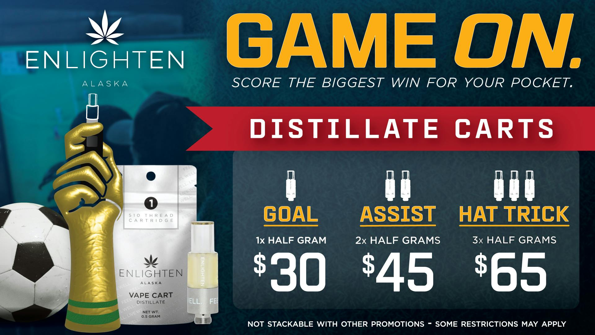 Enlighten - Spenard Distillate Carts: 1 for $30, 2 for $45, 3 for $65